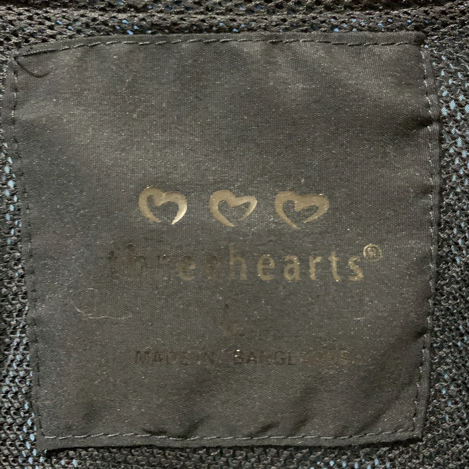 Three Hearts Women's Sz Large Jacket Polyester Lightweight Blue Print Full Zip - Imagem 4 de 4