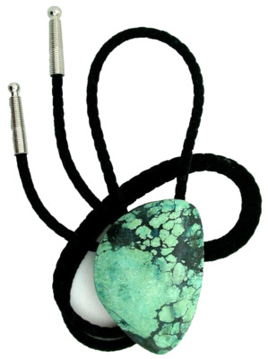 133.73 CARAT BLUE GREEN SPIDERWEB TURQUOISE CAB BOLO TIE EBS343/111523