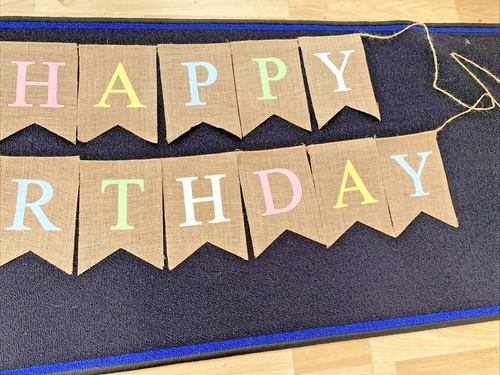 Happy Birthday Hessian Bunting Banner - Picture 7 of 12