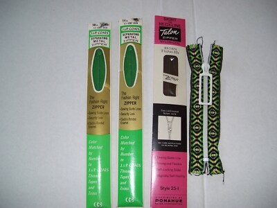 2 J.P.Coats Metal Seperating,1 Talon 1 Robin Nylon Zippers Close Ends ZippersLot