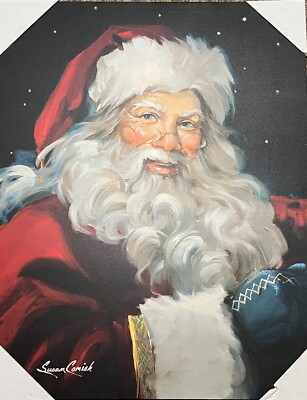 トールペイント作品♡ボビータカシマ♡Snoozing Santa Moon... Dollar General DG Susan Comish Santa Canvas Christmas 2024 Red