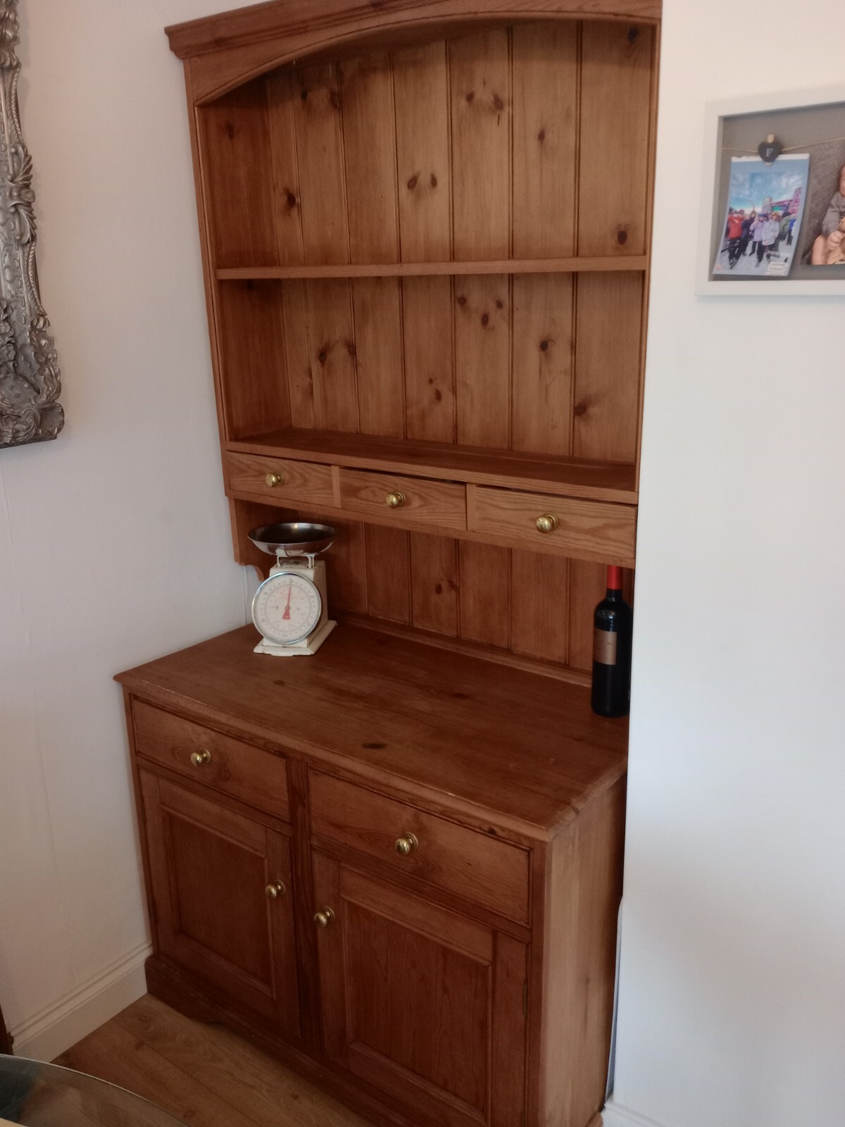 Lovely Welsh Dresser Antique Solid Pine Stain With Solid Brass Knobs eBay
