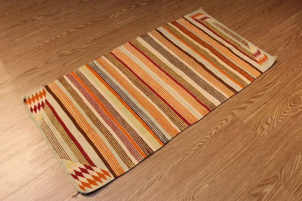 6' x 2'6" American Indian Navajo Design Handmade Hand Woven Multi color - Image 4 of 4