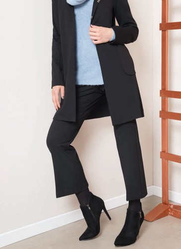 Edas pantalone elegante donna plumerio pantaloni NERO taglie forti comode  42-54 | eBay