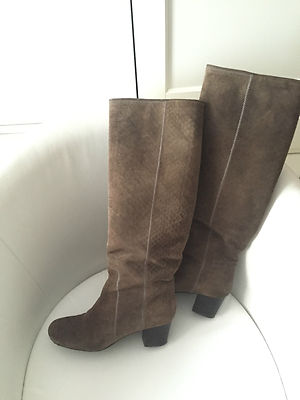Genuine Lanvin Paris Boots Boots Suede Brown EUR Size 36.5 US 5 UK 3