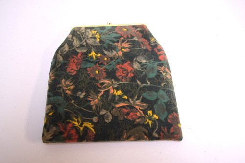 VINTAGE AUDREY TALBOTT Designs Carmel by the Sea Floral Velveteen Clutch Purse - Picture 3 of 4