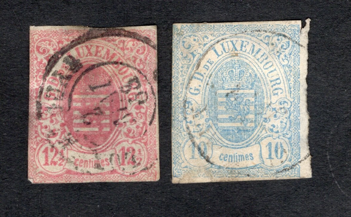 Luxembourg 1859-63 2 stamps Mi#6a+7 START10%ONLY used  CV=270$