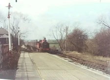 Vintage Railway Photo 6x4 Inch LMS 47357 Steam Train Locomotive Arriving at Stn