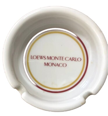 Vintage Loews Monte Carlo Monaco Hotel Round Ash Tray 5 Star 