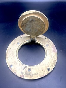 Solid Brushed Brass Volleyball Hinged Floor Plate By Sportimports