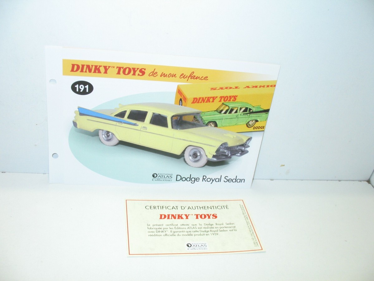 Dodge Royal Sedan crème jaune pale Dinky Toys 191 Atlas F Neuf boite