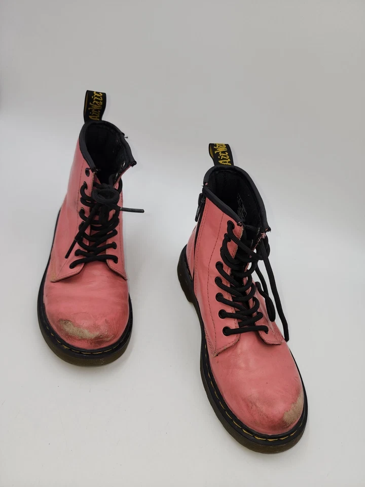 Dr. Martens Air Wair Niñas Botas de Cuero de Combate Rosa Juvenil Talla US 2 EU 33 Foto 2 de 4