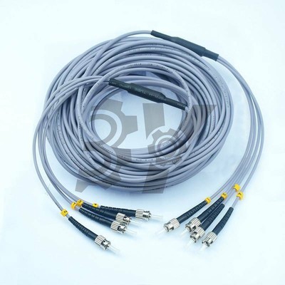 30M Armored ST UPC-ST UPC  4 Strand Multi-Mode Fiber Patch Cord