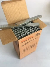 8006- 1/4" 21 Gauge 1/2" Crown Fine Wire Galvanized Staples 10/Case 100,000