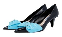 Prada Lackleder Pumps - 1I462H - Schwarz TÃ¼Rkise Schleife - Neu - 40,5 Uk 7.5