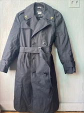 Mens Size 40s Army Coat Trench All Weather Military Black