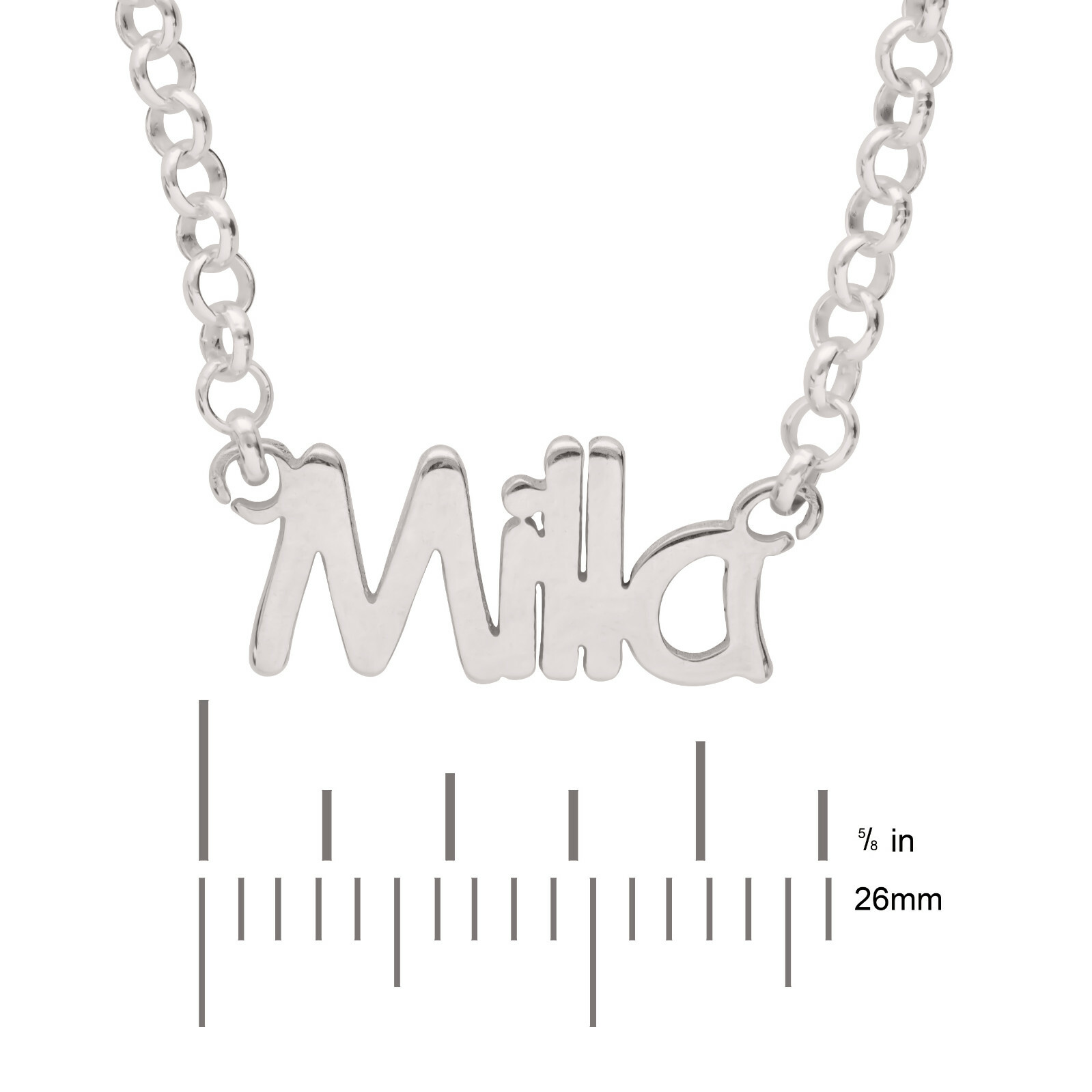 Personalise Necklace Any Name Pendant Chain Silver Gold RoseGold