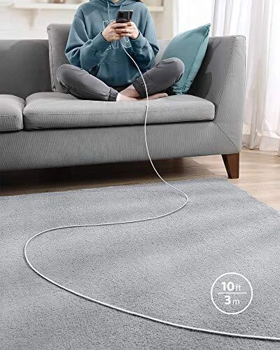 Cable USB C a USB C, cable de carga tipo C carga rápida (00 W), 10 pies 1 plateado Foto 4 de 4