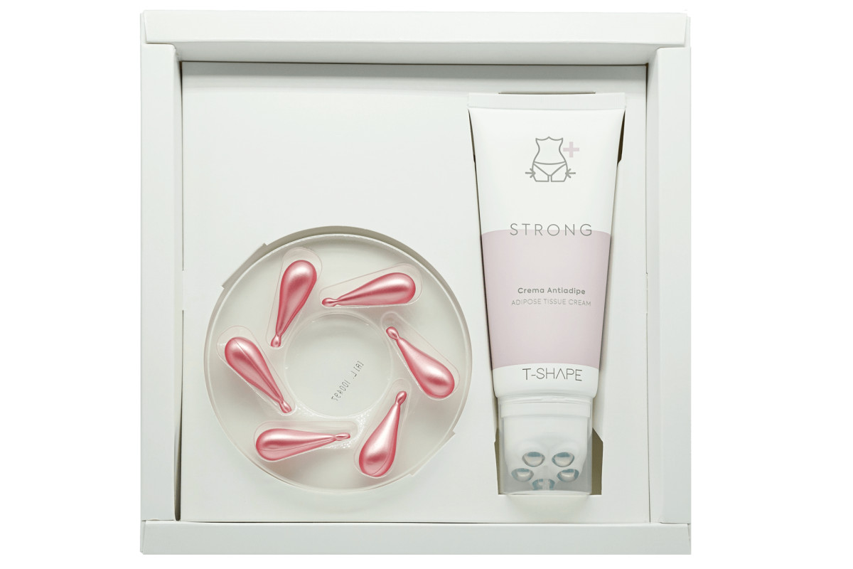 CREMA ANTIADIPE CON TUBO ROLL-ON + 6 PERLE PER CELLULITE Cofanetto strong 