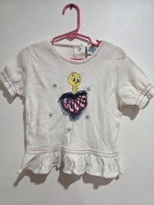 Vtg Baby Looney Tunes Shirt 24 Months Tweety Bird Top, Red White Blue