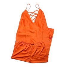 Frederick's of Hollywood Summer Lattice Lacing PJ Set Exuberance Size Medium