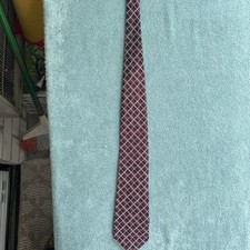 Lauren Ralph Lauren silk Tie made in USA Burgundy And White