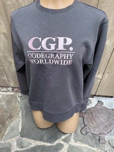 CPG CODEGRAPHY WORLDWIDE Embroidered Graphics GRAY Sweatshirt - Unisex Sz MNEW - product listing photo