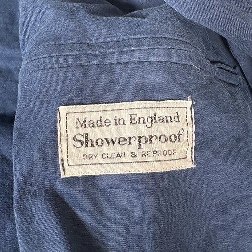 VTG Aquascutum Navy Showerproof Drawstring Waist Cotton Trench Made in England - Picture 10 of 15
