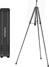 KraftGeek 65” Easel Stand, Folding Aluminum, Adjustable Canvas Holder, Black