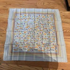 Vintage MCM Floral Square Water Repellant Bandana Scarf Headscarf Cottage Core