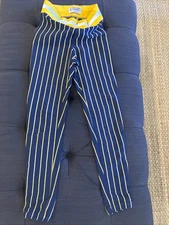 Vintage Betlin Medium Baseball Pants Blue With Gold Stripes