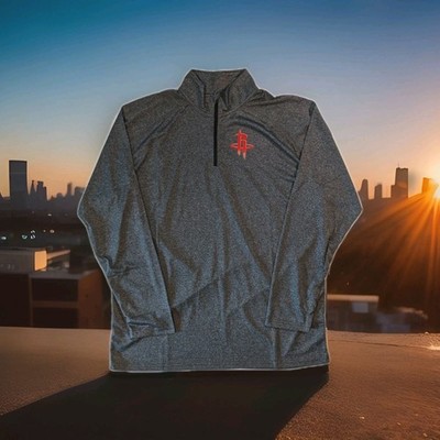 HOUSTON ROCKETS NBA UNK 1/4 ZIP PULLOVER MOCK NECK LS SHIRT XL NWT $30 MSRP