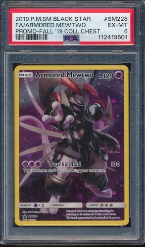 2019 Pokemon SM Black Star Promo SM228 Full Art/Armored Mewtwo PSA 6