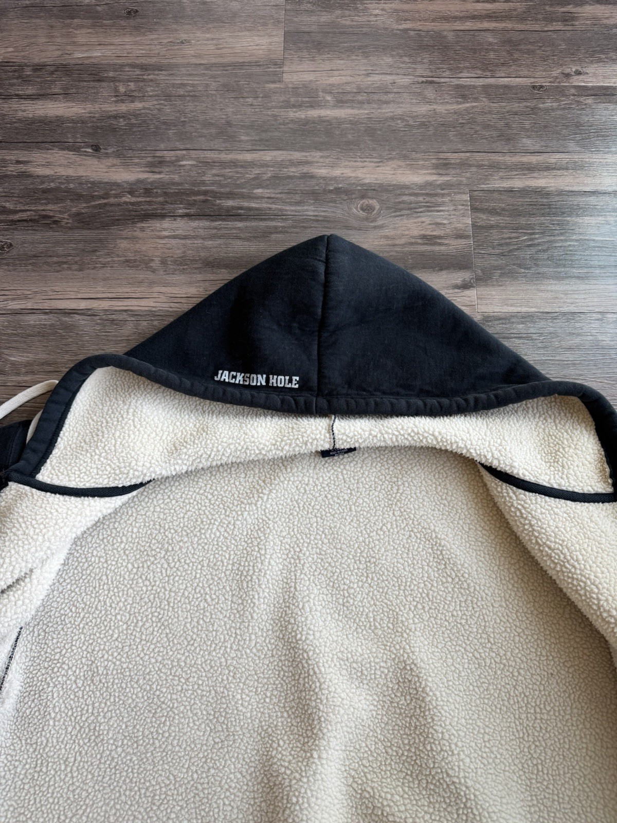 BAC Sherpa Lined Thick Heavyweight Full-Zip Hoodie Black Jackson Hole Wyoming thumbnail 8