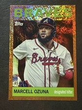 2025 Topps Archives #36 Marcell Ozuna Orange Hot Foilboard 5/15 Braves Pirates 