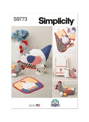 Simplicity Pattern New Craft 9773 Rooster Chicken Kitchen Accessories Pot Holder