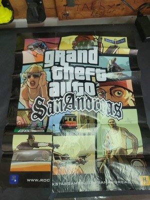 Grand Theft Auto San Andreas 2004 Map Poster PS2/Xbox 
