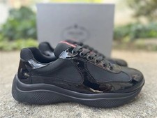 Prada Americas Cup Men's Black Low-top Fashion Casual Sports Shoes