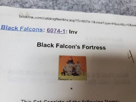 LEGO Castle: Black Falcon's Fortress (6074) Pre-owned, No book/box