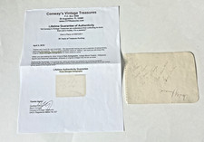 VTG Three Stooges Autographed Page Cut Moe Howard-Larry Fine-Curly Howard- COA