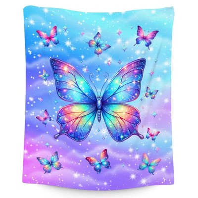 Kids Blanket - Butterfly Gifts for Girls - 50x60 Inches Soft Flannel Cute Thr...
