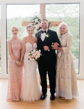 Teri Jon Metallic Shirt Waist Organza Gown Gold Ivory Dress Size 18