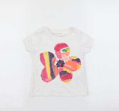 Basic-T-Shirt Mädchen UK-Größe 3-4 Jahre Muskatweiß