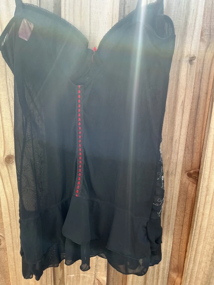 NW T Native Intimates Black/Red Underwire Corset, size 34B - Image 3 of 4