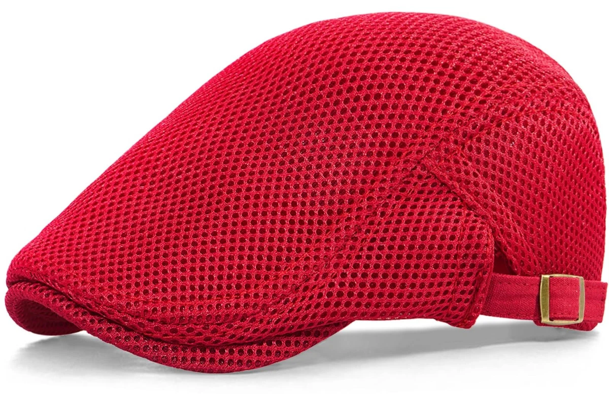 Red Polyester Newsboy Caps for Men for sale | eBay