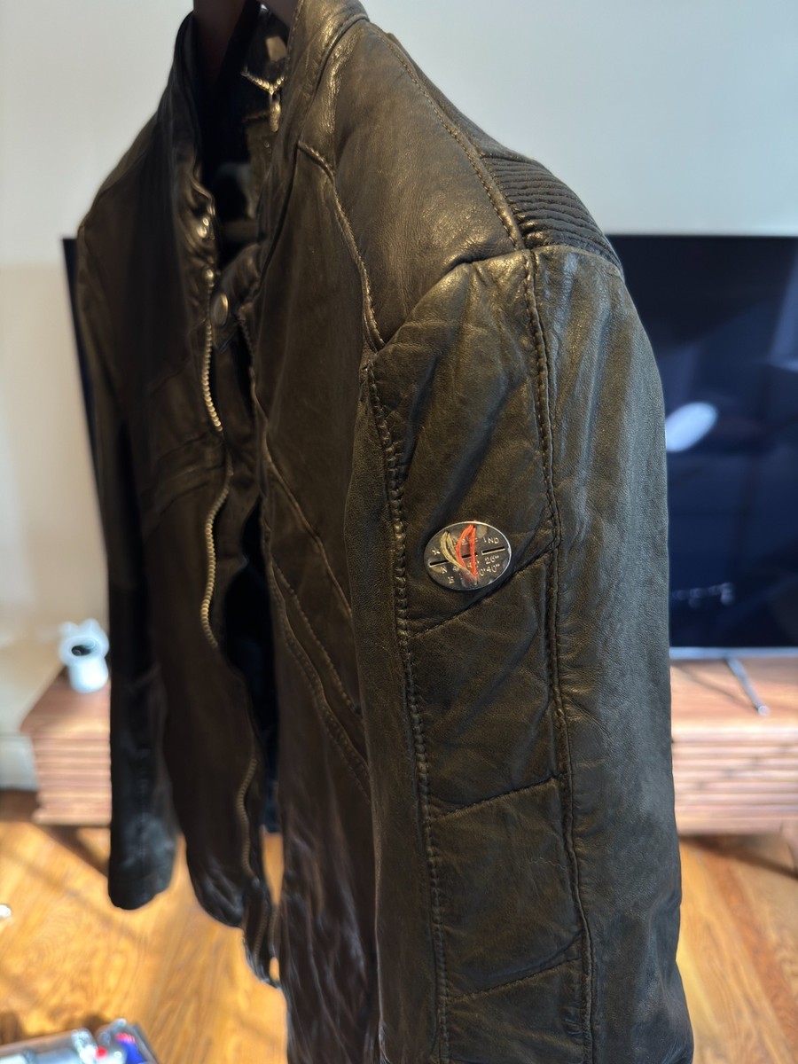 Diesel Sheep Leather Jacket Small - Rare B.R.G.Z. Skull Liner
