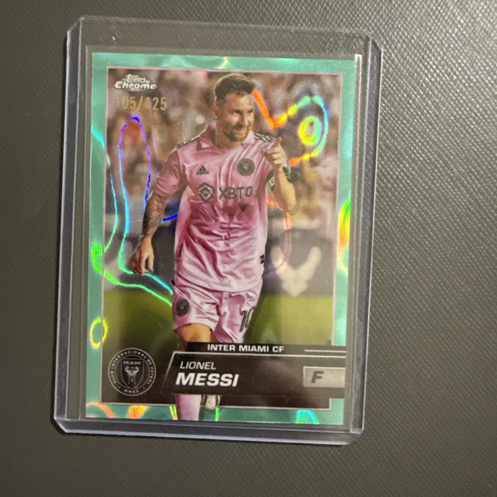 2023-24 Topps Chrome MLS Soccer Aqua Lava #58 Lionel Messi /125 Rare!