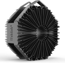 2-in-1 Silicone Body Scrubber Dual-Sided Silver Infused Shower Brush Black Bath