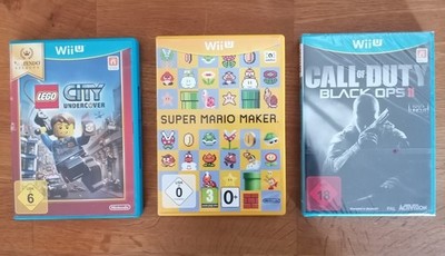 3x Nintendo Wii U Konvolut Mario Maker, Lego City, Call Of Duty Black Ops II 2
