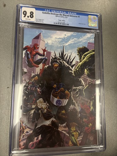 Godzilla Destroys the Marvel Universe #1 CGC 9.8 2025 Mark Brooks virgin 1:100!!